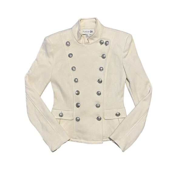 Forever 21 Military Style Band Jacket in Cream Size Small - Picture 1 of 11